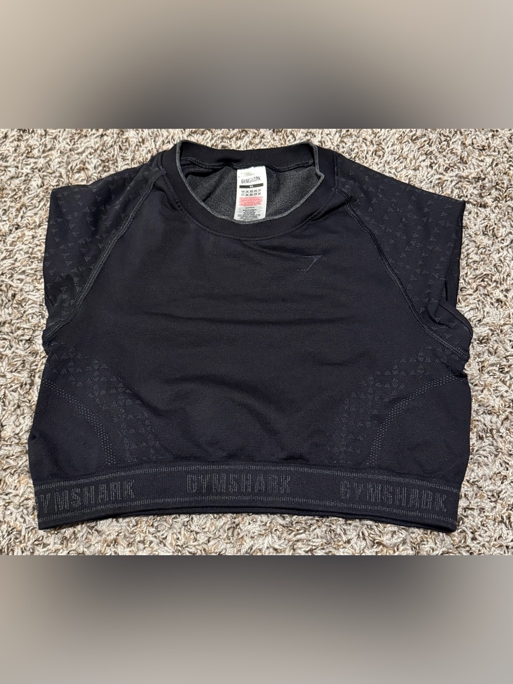 Gymshark XL Black Cutout Back Cropped Workout Top